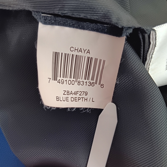 BCBGMaxAzria Chaya Blazer Blue Depth Single Button Collarless Pockets Large - Picture 10 of 15